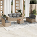 VidaXL Set Divano da Giardino 8 pz con Cuscini Beige in Polyrattan