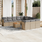 VidaXL Set Divano da Giardino 12 pz con Cuscini Beige Misto Polyrattan