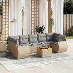 VidaXL Set Divano da Giardino 8 pz con Cuscini Beige in Polyrattan