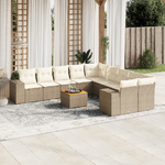 VidaXL Set Divani da Giardino 11 pz con Cuscini Beige in Polyrattan