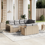 VidaXL Set Divani da Giardino 11 pz con Cuscini Beige in Polyrattan