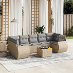 VidaXL Set Divano da Giardino 8 pz con Cuscini Beige in Polyrattan