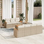 vidaXL Set Divano da Giardino 8 pz con Cuscini Beige in Polyrattan