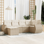 VidaXL Set Divano da Giardino 6 pz con Cuscini Beige in Polyrattan