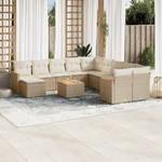 VidaXL Set Divani da Giardino 12 pz con Cuscini Beige in Polyrattan