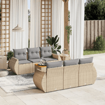 VidaXL Set Divani da Giardino 7 pz con Cuscini Beige in Polyrattan