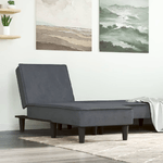 VidaXL Chaise Longue in Velluto Grigio Scuro