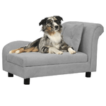 vidaXL Divano per Cani con Cuscino Grigio 83x44x44 cm in Peluche