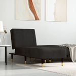 vidaXL Chaise Longue in Velluto Nero