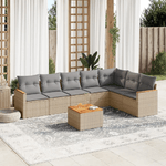 VidaXL Set Divano da Giardino 8 pz con Cuscini Beige Misto Polyrattan