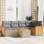 VidaXL Set Divano da Giardino 6 pz con Cuscini Beige in Polyrattan