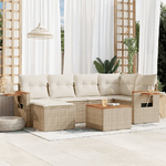 VidaXL Set Divani da Giardino 7 pz con Cuscini Beige in Polyrattan