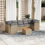 VidaXL Set Divano da Giardino 6 pz con Cuscini Beige Misto Polyrattan