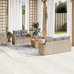 VidaXL Set Divano da Giardino 6 pz con Cuscini Beige Misto Polyrattan