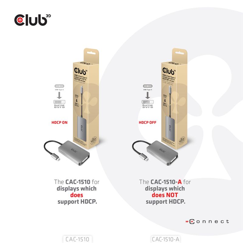 CLUB3D-CAC-1510-A-cavo-e-adattatore-video-025-m-USB-tipo-C-DVI-Grigio