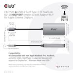 CLUB3D-CAC-1510-A-cavo-e-adattatore-video-025-m-USB-tipo-C-DVI-Grigio