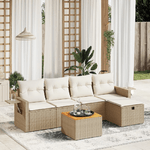 VidaXL Set Divano da Giardino 6 pz con Cuscini Beige in Polyrattan