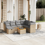 VidaXL Set Divano da Giardino 8 pz con Cuscini Beige Misto Polyrattan