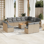 VidaXL Set Divano da Giardino 13 pz con Cuscini Beige in Polyrattan