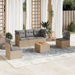 VidaXL Set Divano da Giardino 6 pz con Cuscini Beige Misto Polyrattan