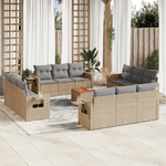 VidaXL Set Divano da Giardino 13 pz con Cuscini Beige in Polyrattan