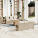 VidaXL Set Divani da Giardino 7 pz con Cuscini Beige in Polyrattan