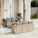 VidaXL Set Divano da Giardino 6 pz con Cuscini Beige in Polyrattan