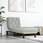 vidaXL Chaise Longue in Velluto Grigio Chiaro