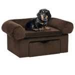 vidaXL Divano per Cani con Cassetto Marrone 75x50x38 cm in Peluche