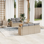 VidaXL Set Divano da Giardino 6 pz con Cuscini Beige in Polyrattan