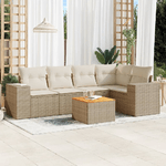 VidaXL Set Divano da Giardino 6 pz con Cuscini Beige in Polyrattan