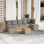 VidaXL Set Divano da Giardino 8 pz con Cuscini Beige in Polyrattan