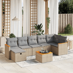 VidaXL Set Divano da Giardino 8 pz con Cuscini Beige Misto Polyrattan