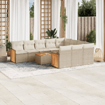 VidaXL Set Divani da Giardino 11 pz con Cuscini Beige in Polyrattan