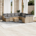 VidaXL Set Divano da Giardino 12 pz con Cuscini Beige Misto Polyrattan