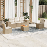 VidaXL Set Divano da Giardino 6 pz con Cuscini Beige in Polyrattan