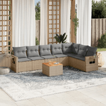 VidaXL Set Divano da Giardino 8 pz con Cuscini Beige in Polyrattan