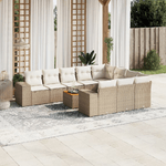 VidaXL Set Divani da Giardino 11 pz con Cuscini Beige in Polyrattan