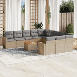 VidaXL Set Divani da Giardino 12 pz con Cuscini Beige in Polyrattan