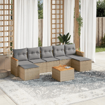 VidaXL Set Divano da Giardino 8 pz con Cuscini Beige in Polyrattan