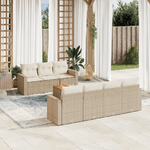 VidaXL Set Divano da Giardino 8 pz con Cuscini Beige in Polyrattan