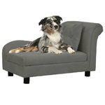 vidaXL Divano per Cani con Cuscino Grigio Scuro 83x44x44 cm in Peluche