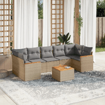 vidaXL Set Divano da Giardino 8 pz con Cuscini Beige Misto Polyrattan