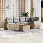 VidaXL Set Divano da Giardino 6 pz con Cuscini Beige in Polyrattan