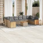 VidaXL Set Divani da Giardino 11 pz con Cuscini Beige in Polyrattan