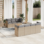 VidaXL Set Divano da Giardino 6 pz con Cuscini Beige Misto Polyrattan