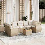 VidaXL Set Divano da Giardino 8 pz con Cuscini Beige in Polyrattan