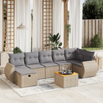 VidaXL Set Divano da Giardino 8 pz con Cuscini Beige Misto Polyrattan