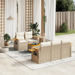 VidaXL Set Divano da Giardino 6 pz con Cuscini Beige in Polyrattan