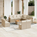 VidaXL Set Divani da Giardino 12 pz con Cuscini Beige in Polyrattan